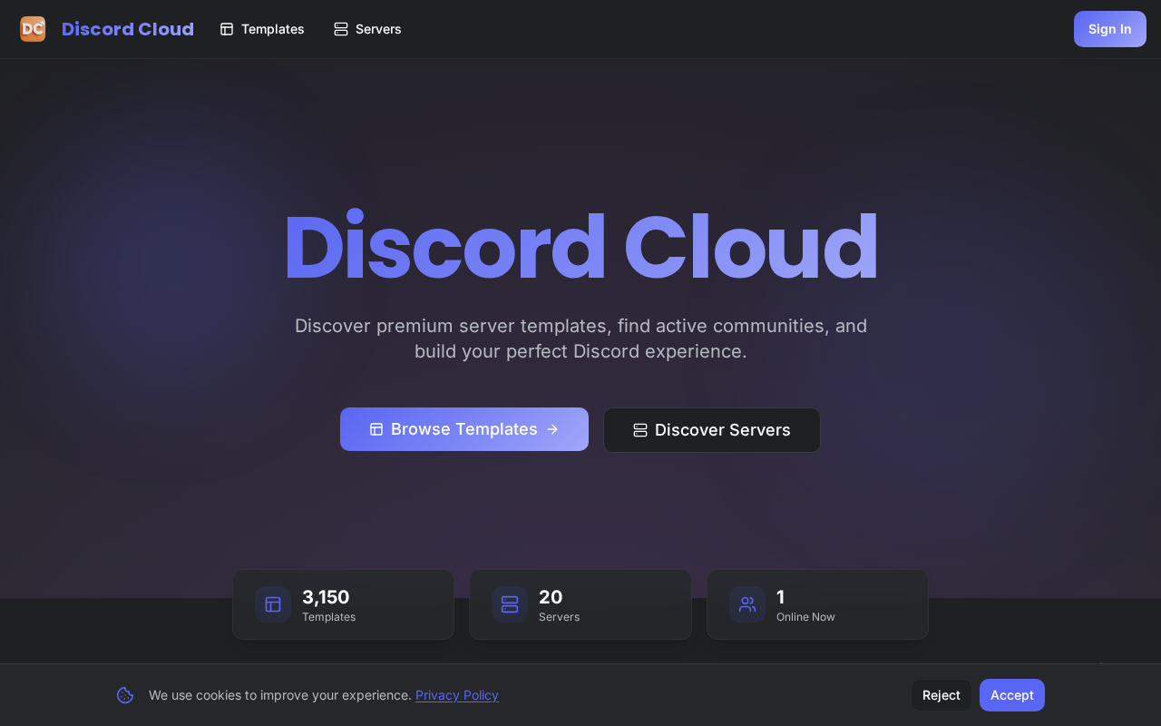 Discord Cloud — SaaS · Cloud infrastructure